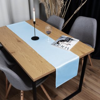 Saténový běhoun na stůl polyesterový Satén LUX-062 Světle modrý - detail 1 - Biante.cz Saténový běhoun na stůl polyesterový Satén LUX-062 Světle modrý - detail 1 - Biante.cz