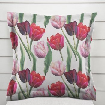 Dekoračná obliečka na vankúš s lemom Terra TRA-001 Tulipány na dymovo sivom Biante.sk Dekoračná obliečka na vankúš s lemom Terra TRA-001 Tulipány na dymovo sivom Biante.sk