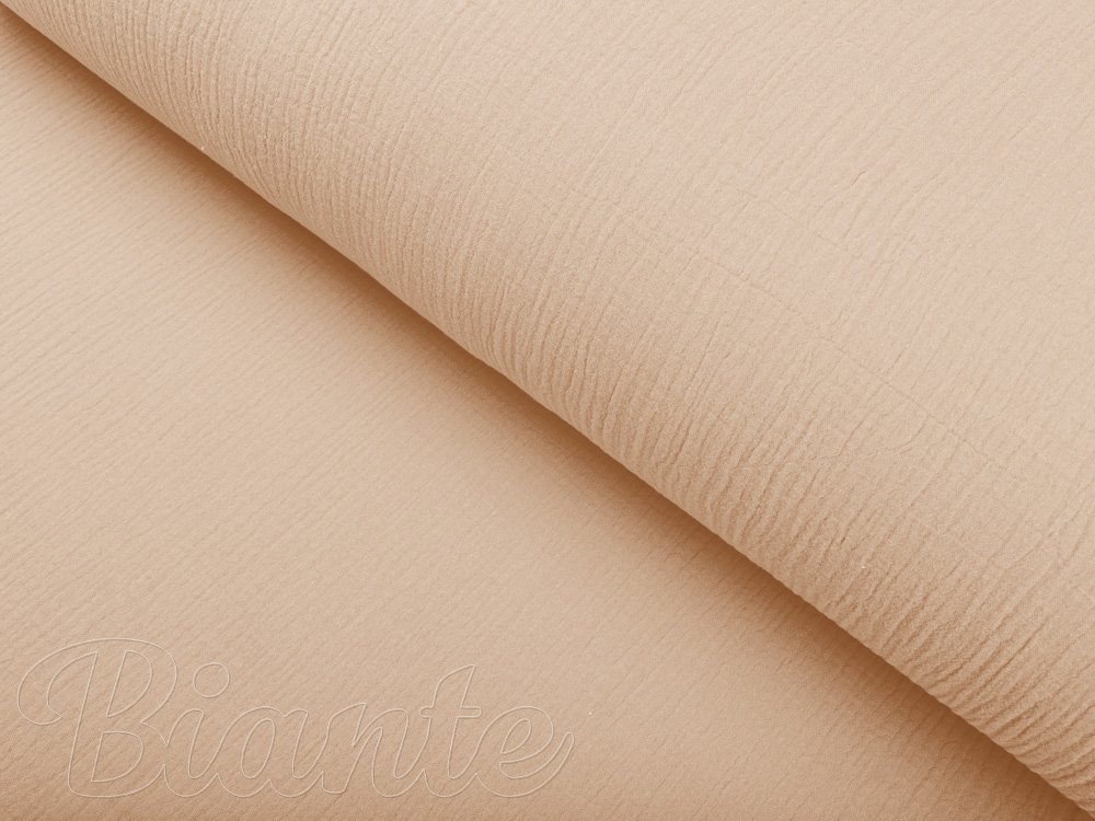 Mušelín dvojitá gázovina MSN-036 Svetlo béžová - metráž šírka 140 cm - detail 4 - Biante.sk