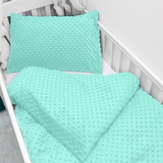 Dětské povlečení do postýlky Minky 3D puntíky MKP-003 Mintové - Biante.cz