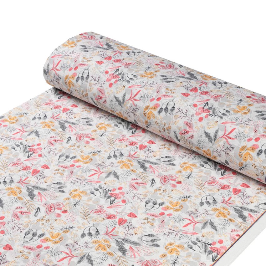 Dekorační látka PML-087 Červeno-oranžové lístky - šířka 150 cm - detail 1 - Biante.cz