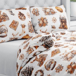 Bavlnené posteľné obliečky Sandra SA-543 Vianočná atmosféra - Biante.sk Bavlnené posteľné obliečky Sandra SA-543 Vianočná atmosféra - Biante.sk
