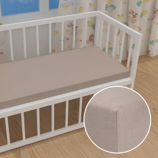Detské jersey napínacie prestieradlo do postieľky JR-027 Sivohnedé - Biante.sk