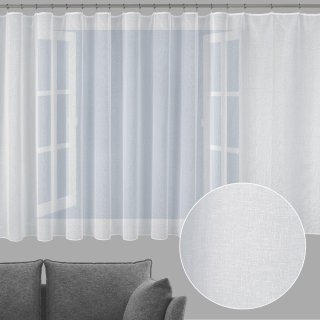 Záclona - bílý režný vzor s olůvkem ZAC-022 výška 155 cm - Biante.cz