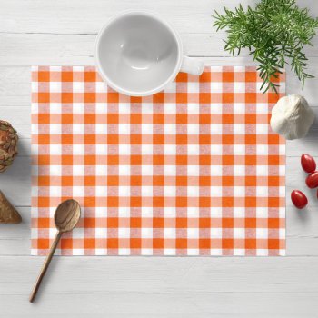 Dekorační prostírání na stůl Rebeka RE-005 Oranžovo-bílá kostka střední - Biante.cz