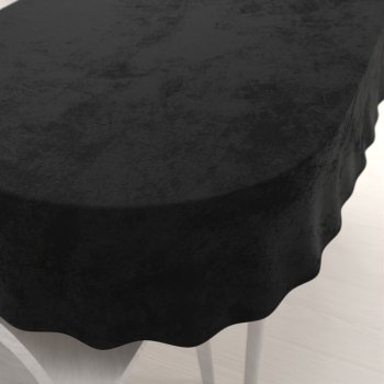 Velký sametový oválný ubrus Velvet Premium SVP-023 Černý - Biante.cz