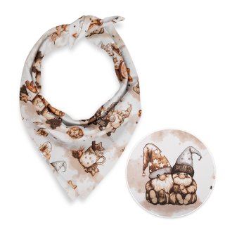 Dětský bavlněný šátek Sandra SA-663 Hnědí skřítci s perníčky na bílém - Biante.cz Dětský bavlněný šátek Sandra SA-663 Hnědí skřítci s perníčky na bílém - Biante.cz