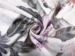 Dekorační žakárová látka BM-009 Velké fialové květy - šířka 150 cm - detail 2 - Biante.cz