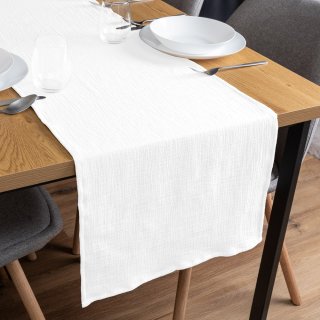 Mušelínový běhoun na stůl MSN-079 Snehově bílý - Biante.cz