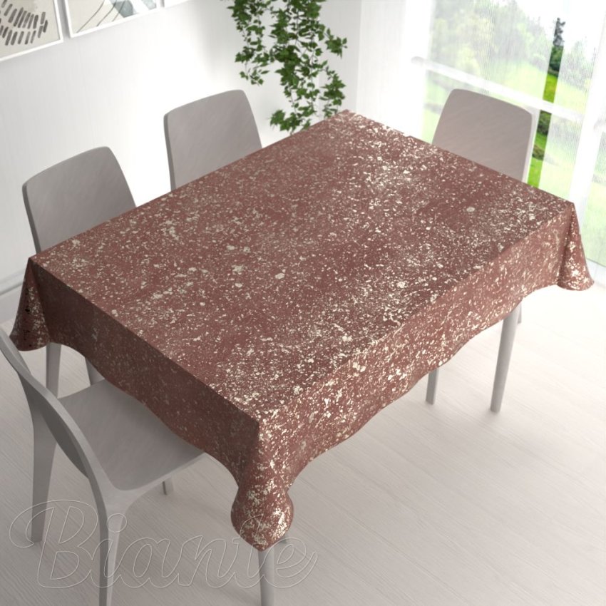 Sametový obdélníkový ubrus Isabela IBL-013 Gold Design starorůžový - detail 1 - Biante.cz