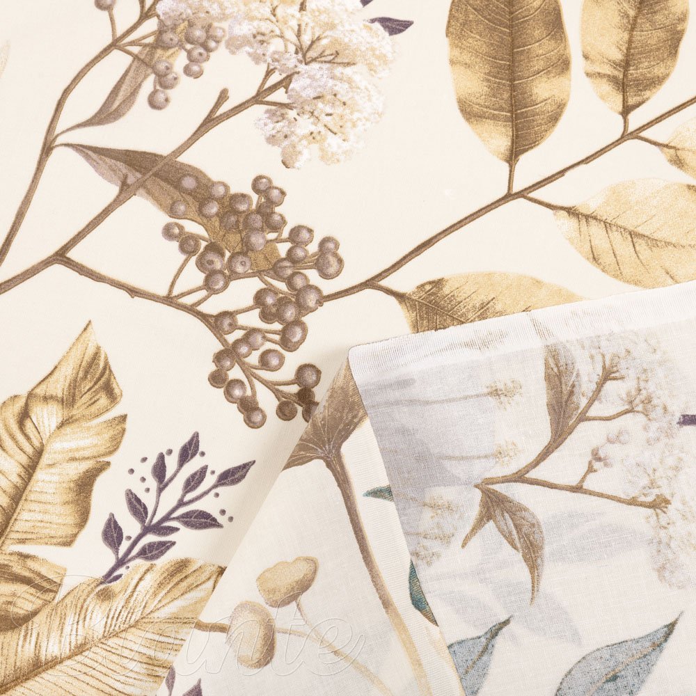 Bavlnená látka/plátno Sandra SA-544 Jesenné vetvičky na krémovom - šírka 160 cm - detail 4 - Biante.sk