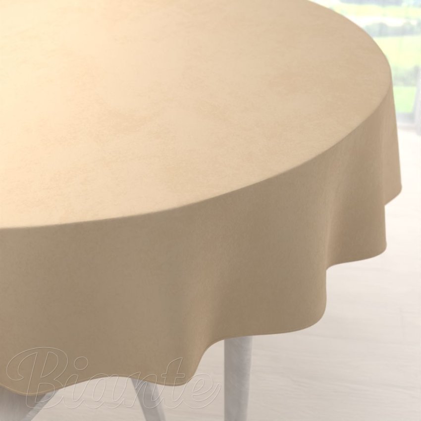 Velký sametový kulatý ubrus Velvet Premium SVP-006 Pískově béžový - Biante.cz