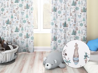 Detský bavlnený záves na mieru Sandra SA-662 Modro-zeleno-hnedý vianočný vzor - Biante.sk Detský bavlnený záves na mieru Sandra SA-662 Modro-zeleno-hnedý vianočný vzor - Biante.sk