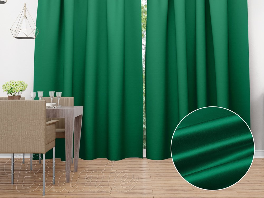 Saténový závěs na míru LUX-012 Zelený - Biante.cz