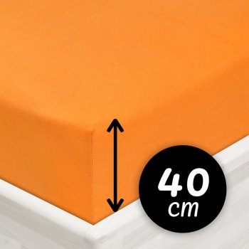 Jersey napínací prostěradlo na extra vysokou matraci JR-006 Oranžové - Biante.cz Jersey napínací prostěradlo na extra vysokou matraci JR-006 Oranžové - Biante.cz