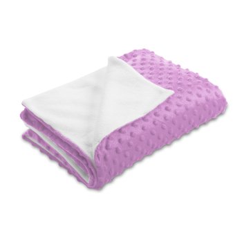 Dětská oboustranná deka Minky TOP 3D puntíky/Polar MKP-053 Fialová lila - Biante.cz Dětská oboustranná deka Minky TOP 3D puntíky/Polar MKP-053 Fialová lila - Biante.cz