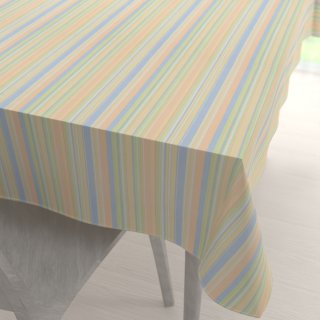 Bavlněný obdélníkový ubrus Sandra SA-734 Pastelově barevné proužky - Biante.cz