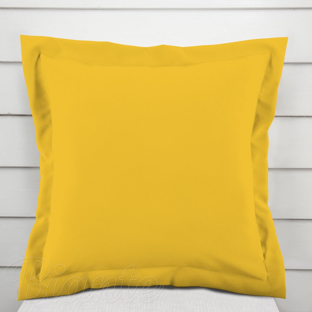 Bavlněný povlak na polštář s lemem Moni MO-069 Žlutý - Biante.cz
