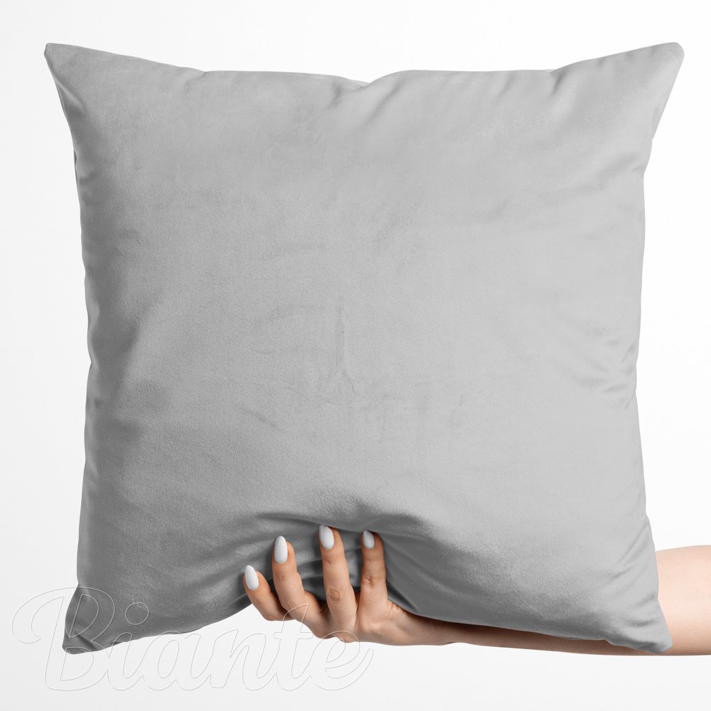 Sametový povlak na polštář Velvet Premium SVP-027 Světle šedý - Biante.cz