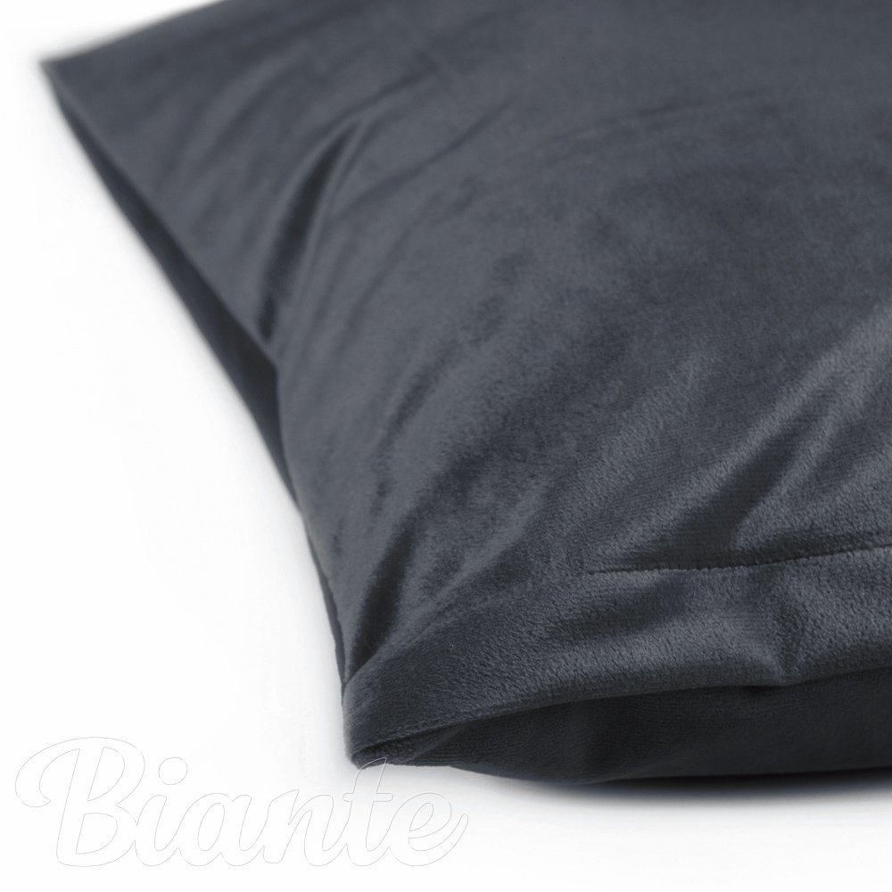 Sametový povlak na polštář Velvet Premium SVP-004 Antracitově šedý - detail 2 - Biante.cz