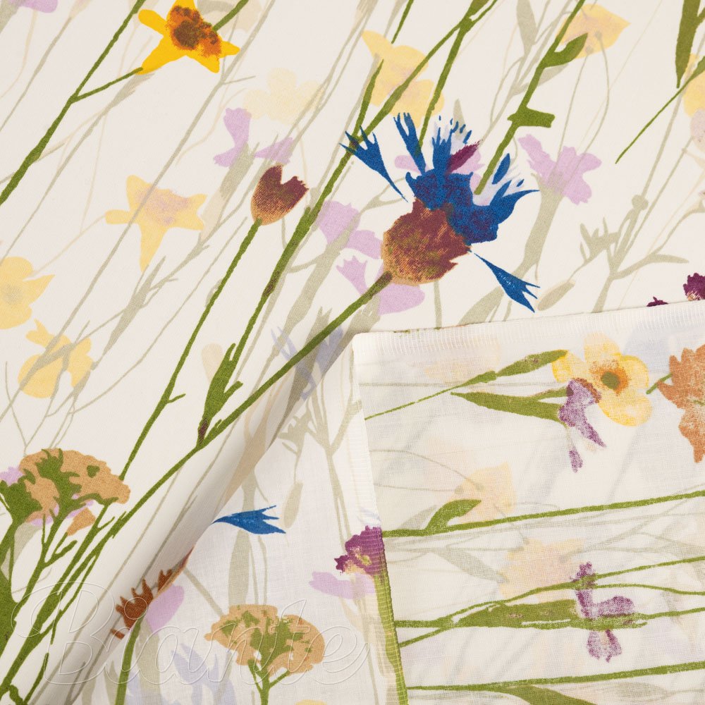 Bavlněná látka/plátno Sandra SA-571 Luční kvítí na krémovém - šířka 160 cm a 220 cm - detail 4 - Biante.cz