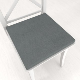 Čtvercový podsedák z imitace broušené kůže Alcantara ALC-019 Antracitově šedý - 38x38x3 cm - Biante.cz