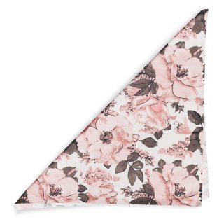 Bavlněný šátek Sandra SA-549 Růžové růže a poupata na bílém - detail 1 - Biante.cz