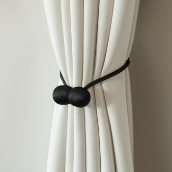Dekorační magnetická spona na závěsy (pár 2 ks) SZ-007 Černá - detail 1 - Biante.cz