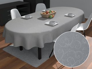 Teflonový oválný ubrus TF-086 Ornamenty na šedém - Biante.cz Teflonový oválný ubrus TF-086 Ornamenty na šedém - Biante.cz