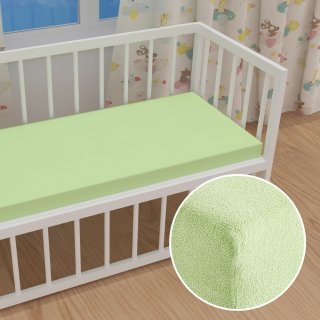 Dětské froté napínací prostěradlo do postýlky FR-018 Pastelově zelené - Biante.cz