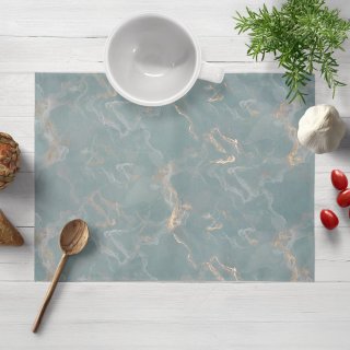 Sametové prostírání na stůl Isabela IBL-020 Zlatý/kouřový mramor na světle modrošedém - Biante.cz Sametové prostírání na stůl Isabela IBL-020 Zlatý/kouřový mramor na světle modrošedém - Biante.cz
