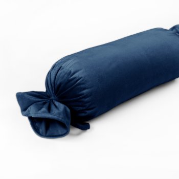 Sametový polštář válec bonbon Velvet Premium SVP-029 Námořnická modrá - Biante.cz