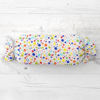 Dětský polštář válec bonbon Sandra SA-006 Barevné puntíky na bílém - Biante.cz Dětský polštář válec bonbon Sandra SA-006 Barevné puntíky na bílém - Biante.cz