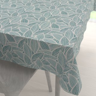 Dekorační obdélníkový ubrus Leona LN-166 Bílé listy na modrozeleném - Biante.cz Dekorační obdélníkový ubrus Leona LN-166 Bílé listy na modrozeleném - Biante.cz