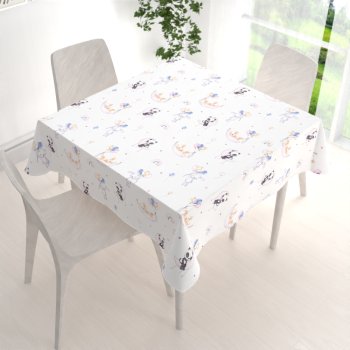 Dětský bavlněný čtvercový ubrus Sandra SA-374 Pandy lišky a zajíčci s balónky - detail 1 - Biante.cz Dětský bavlněný čtvercový ubrus Sandra SA-374 Pandy lišky a zajíčci s balónky - detail 1 - Biante.cz
