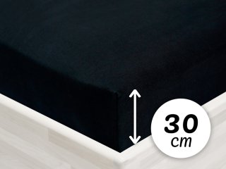 Jersey napínacie prestieradlo na vysoký matrac JR-030 Čierne - Biante.sk Jersey napínacie prestieradlo na vysoký matrac JR-030 Čierne - Biante.sk
