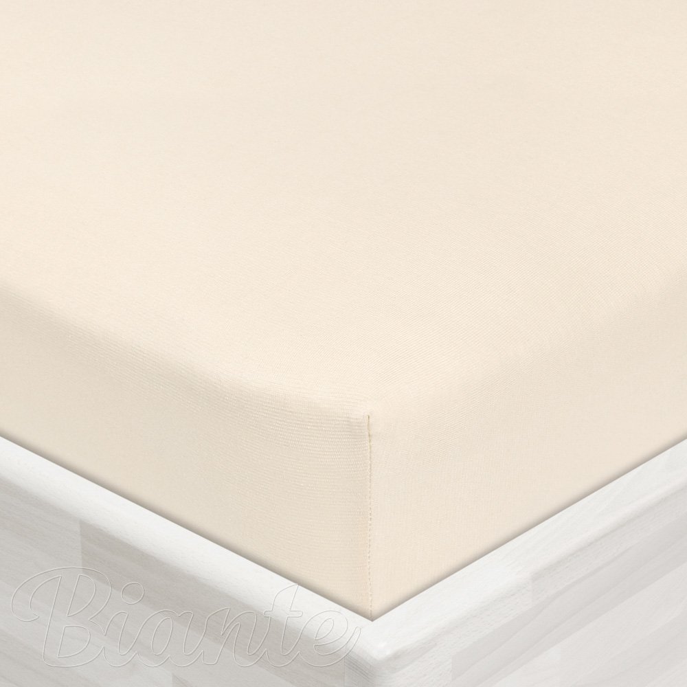 Dětské jersey napínací prostěradlo do postýlky JR-002 Smetanové - detail 1 - Biante.cz