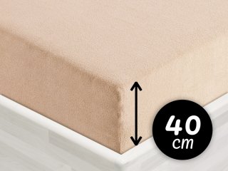 Froté napínacie prestieradlo na extra vysoký matrac FR-033 Béžové - Biante.sk Froté napínacie prestieradlo na extra vysoký matrac FR-033 Béžové - Biante.sk