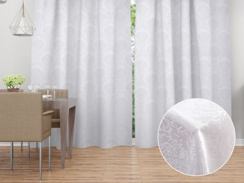 Dekorační závěs Monako PM-122 Zámecký vzor bílý - šířka 140 cm - Biante.cz Dekorační závěs Monako PM-122 Zámecký vzor bílý - šířka 140 cm - Biante.cz
