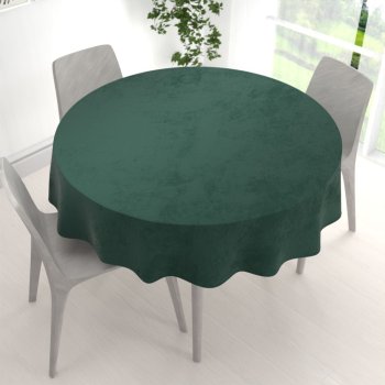 Velký sametový kulatý ubrus Velvet Premium SVP-044 Lesní zelená - detail 1 - Biante.cz