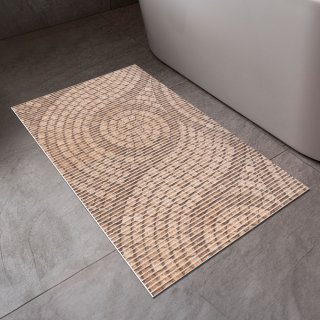 Kúpeľňová penová rohož / predložka PRO-003 Hnedá mozaika - metráž šírka 65 cm - detail 1 - Biante.sk