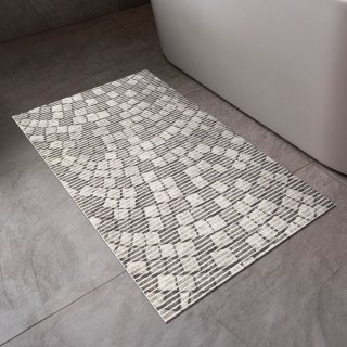 Kúpeľňová penová rohož / predložka PRO-040 Sivá dlažobná kocka - metráž šírka 65 cm - detail 1 - Biante.sk Kúpeľňová penová rohož / predložka PRO-040 Sivá dlažobná kocka - metráž šírka 65 cm - detail 1 - Biante.sk