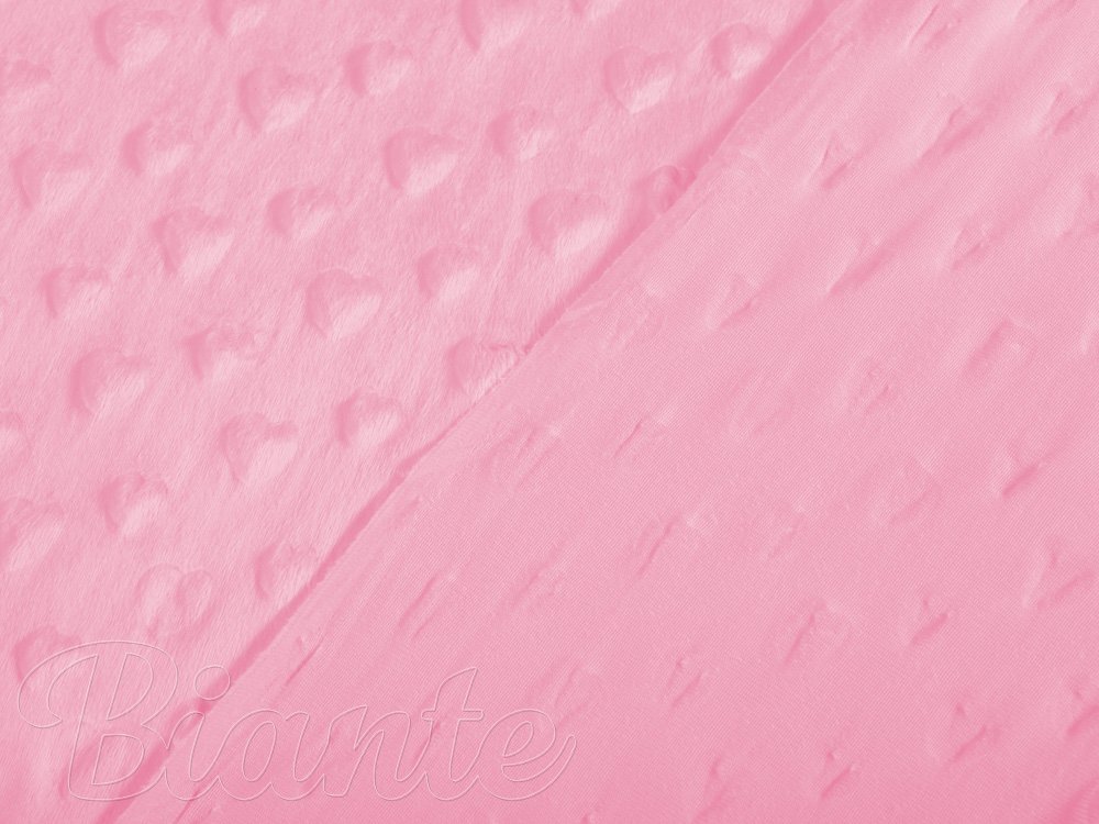 Dětská látka Minky 3D srdíčka MKS-003 Světle růžová - šířka 150 cm - detail 3 - Biante.cz Dětská látka Minky 3D srdíčka MKS-003 Světle růžová - šířka 150 cm - detail 3 - Biante.cz