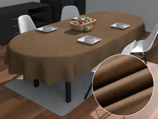 Oválný ubrus/imitace broušené kůže Alcantara ALC-015 Světle hnědý - Biante.cz Oválný ubrus/imitace broušené kůže Alcantara ALC-015 Světle hnědý - Biante.cz