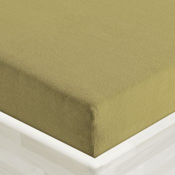 Detské froté napínacie prestieradlo do postieľky FR-020 Olivové - detail 1 - Biante.sk