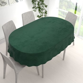 Sametový oválný ubrus Velvet Premium SVP-040 Lesní zelená - detail 1 - Biante.cz