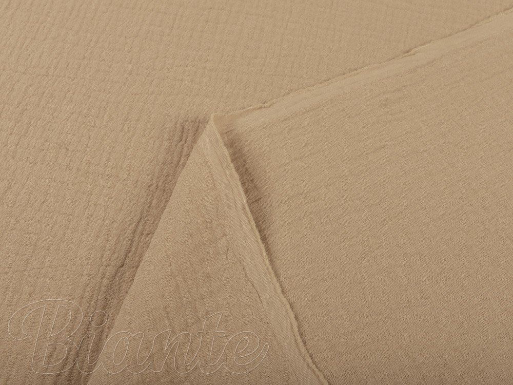 Mušelín dvojitá gázovina MSN-024 Pískově béžová - metráž šířka 160 cm - detail 3 - Biante.cz