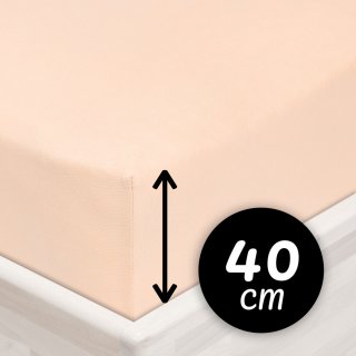 Jersey napínacie prestieradlo na extra vysoký matrac JR-021 Púdrové - Biante.sk