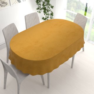 Sametový oválný ubrus Velvet Premium SVP-047 Hořčicový - detail 1 - Biante.cz