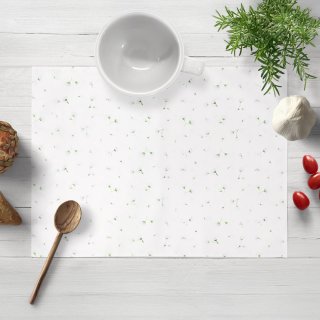 Bavlněné prostírání na stůl Sandra SA-424 Drobná kvítka na bílém - Biante.cz